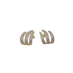 Stripe Pave Open Hoops
