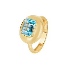 Gemstone Blue Topaz Bubble Ring 14k