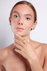 Emerald Half Band 14K