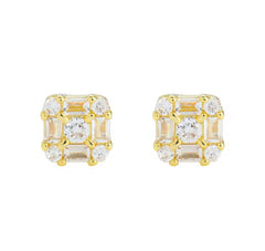 Square and Round Zircon Studs