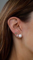 Mini Emerald Pear Studs 14k