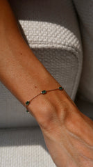 Emerald Gold Chain Bracelet