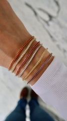 Skinny Colorful Tennis Bracelets (1mm)