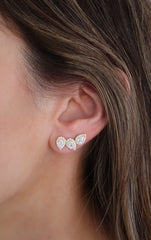 Stripe Pear Studs (gold & silver)