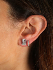 Diamond Big Cluster Studs White Gold 14k