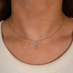 Diamond Cross White Gold 18k
