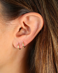 Gold Mini Flutted Hoops 14K