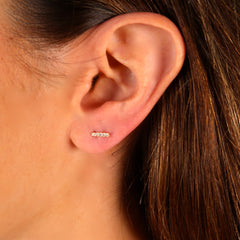 Thin Diamond Gold Bar 14k