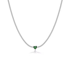 Heart Emerald Tennis Necklace