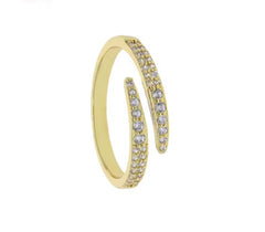 Half Open Pave Double White Band
