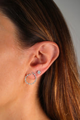 Half Side and Pear Diamond White God Hoops 14k