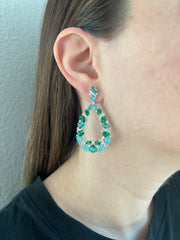 Green Statement Earrings