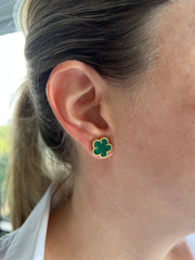 Green Big Gold Clove Studs