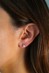 Emerald and Pearl Mini Gold Studs