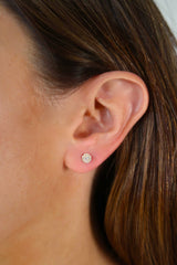 Mini Round Gold Diamond Studs