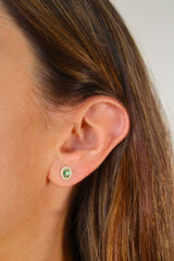 Oval Emerald and Gold Studs