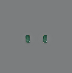 Emerald Cut-Emerald Studs Yellow Gold 14k