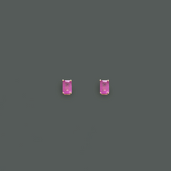 Pink Sapphire Studs Yellow Gold 14k