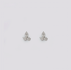 Triple Leaf Studs 14k