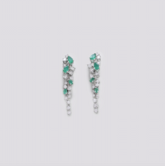 Emerald and Diamond 14k