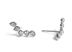 Pear Bezel Silver Crawlers