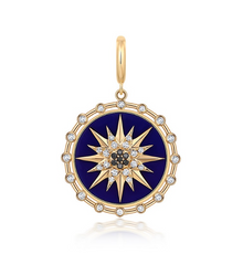 Compass Gold Diamond Charm 14k