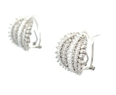 Formal Five Row Pave Silver Studs
