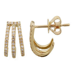 Diamond Cage Studs Gold 14K