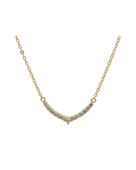 V Pave Gold Necklace