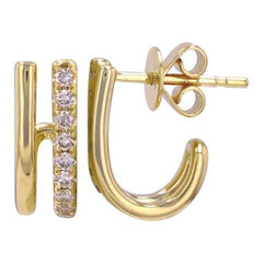 Split Diamond Huggies Gold 14K