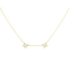 Double Diamond Initial Necklace