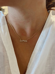 Cursive Name with Skinny Chain