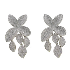 Dahlia Statement Silver Earrings