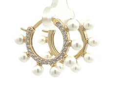 Bold Diamond and Pearl Hoops