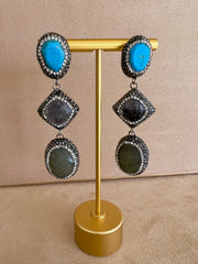 Natural Statement Stone Earrings
