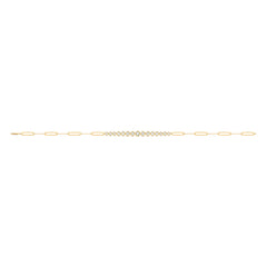 Paper Clip Diamond Gold Chain Bracelet