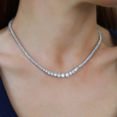 Gold Round Tennis Necklace (2mm)