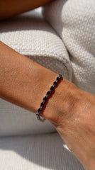 Sapphire and Diamond White Gold Tennis Bracelet 14k