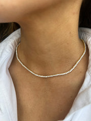 3 Prong Gold Tennis Necklace Rivera (2mm)