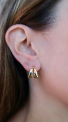 Double Plain Gold Hoops