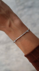 Round and Pear Diamond Tennis Bracelet 14k