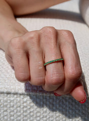 Full Eternity Emerald Band 14k
