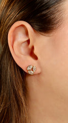 3 Pear Bezel Lab Diamond Studs 14k