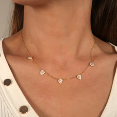Diamond Pear Charm Gold Necklace