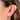 Half Diamond Circle Gold Studs 14k