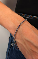 Sapphire and Diamond Tennis Bracelet 14k