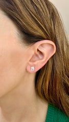 Mini Oval Gold Sapphire Stud 14K