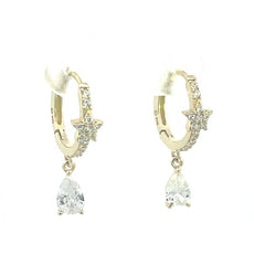 Star and Drop Hoops