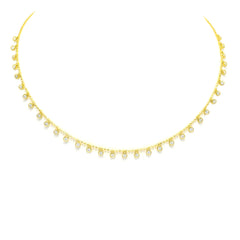 Dangling Round Diamond Charm Necklace