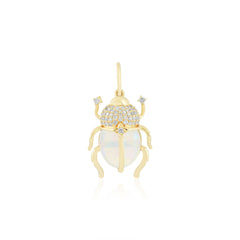 White Opal Bettle 14K